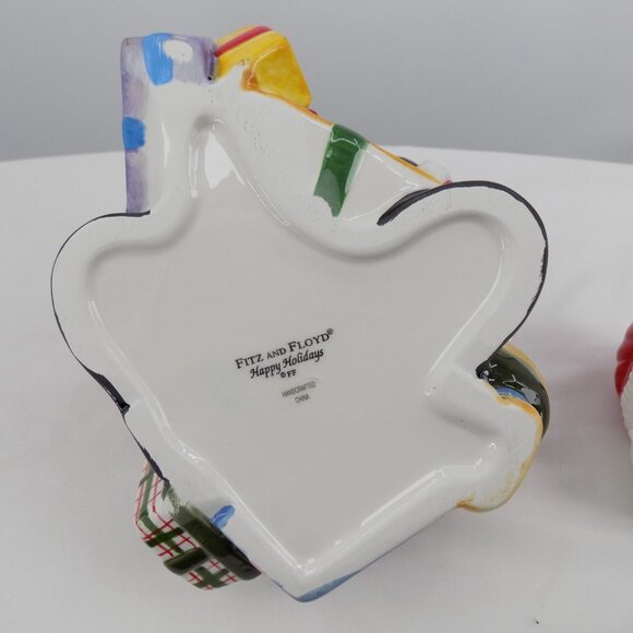 Fitz & Floyd Happy Holidays Santa Gift Handcrafted Ceramic Christmas Cookie Jar - Picture 9 of 12